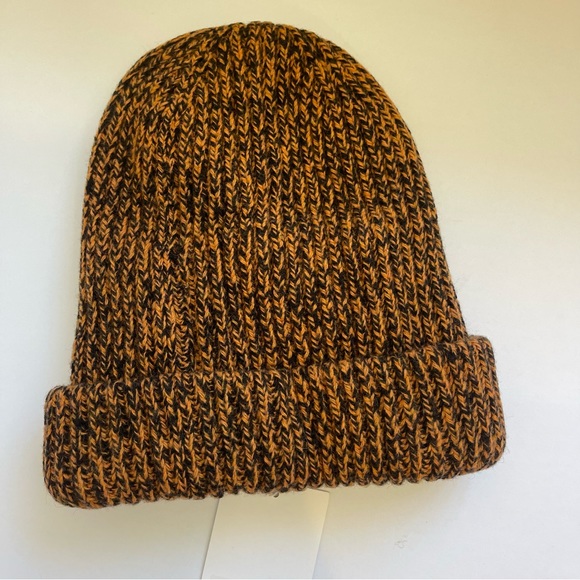 NWT Ganni Rib knit beanie brown marigold / black - Picture 3 of 15